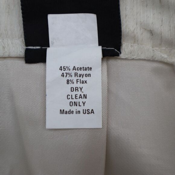 Tofy Skirt Womens 10 Ivory Lined Back Slit Midi Straight Pencil Casual - Picture 8 of 16